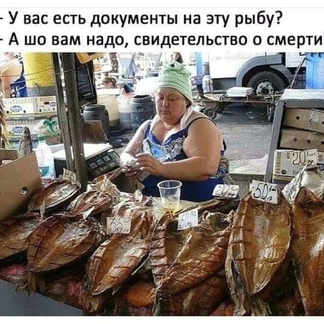 У вас есть документы на эту рыбу А шо вам надо свидетельство о смерти пг