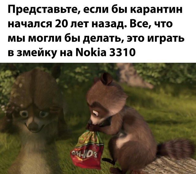 Представьте если бы карантин начался 20 лет назад Все что мы могли бы делать это играть в змейку на МоКіа 3310