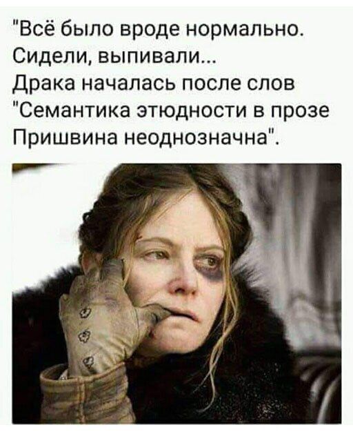 Всё было вроде нормально Сидели выпивали Драка началась после слов Семантика этюдности в прозе Пришвина неоднозначна