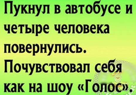 Пукнул в автобусе и четыре человека повернулись Почувствовап себя как на шоу Голос