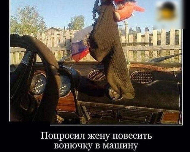 Попросил жену повесить вонючку в машину
