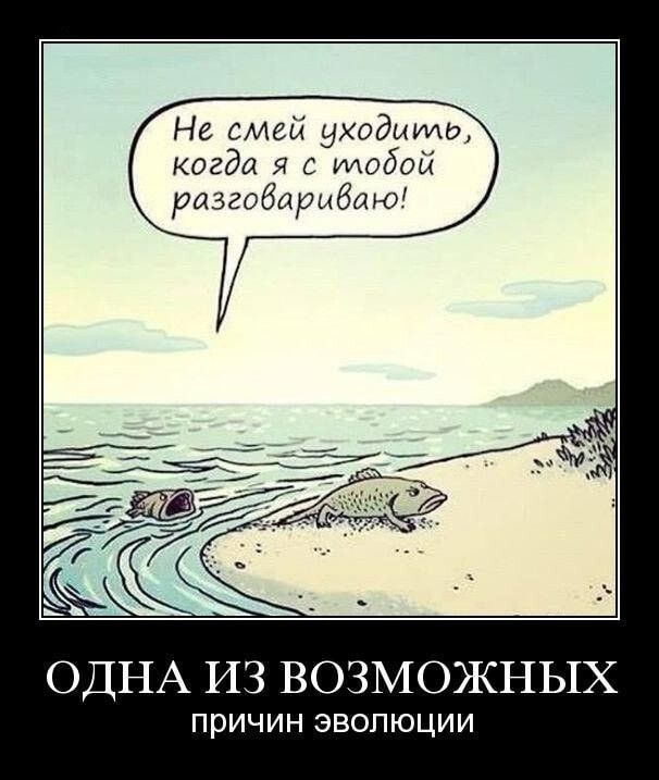 Не смей уходид когда я с тобой разгобарыбаю ОДНА ИЗ ВОЗМОЖНЫХ причин ЭВОЛЮЦИИ