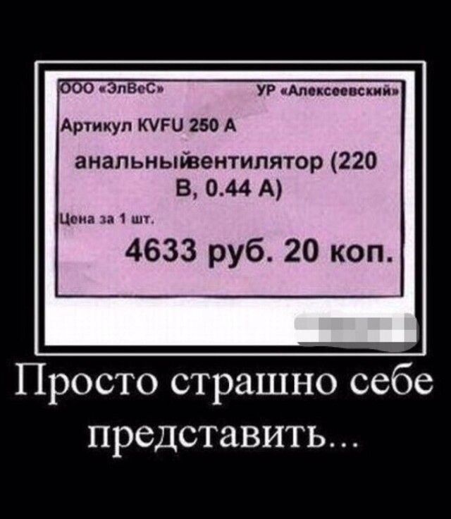 УР Алису вскип анапьныйзентилятор 220 в 044 А Цоиа за 1 шт 4633 руб 20 коп Просто страшно себе представить