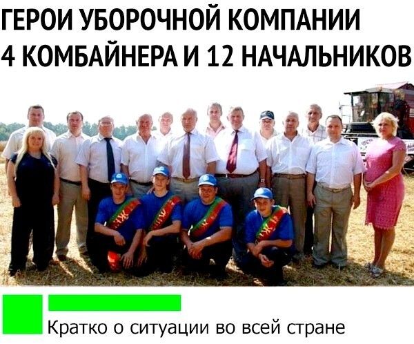 ГЕРОИ УБОРОЧНОЙ КОМПАНИИ 4 КОМБАЙНЕРА И 12 НАЧАЛЬНИКОВ 75 а и 1 Кратко о ситуации во всей пране