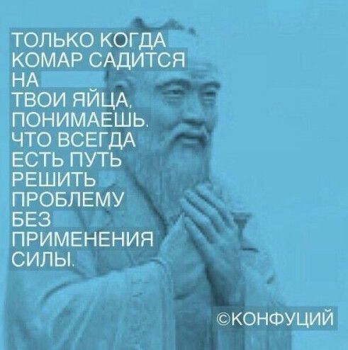 ТОЛЬКОКОГДА БЗМАРСАДИТСЯ ТВОИЯИЦА ПОНИМАЕШЬ ЧТО ВСЕГДА ЕСТЬПУТЬ РЕШИТЬ ПРОБЛЕМУ БЕЗ ПРИМЕНЕНИЯ СИЛЬЪ КОНФУЦИЙ