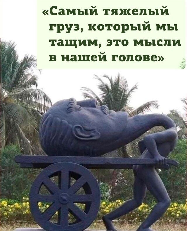 Самый тяжелый груз который мы тащим это мысли в нашей голове