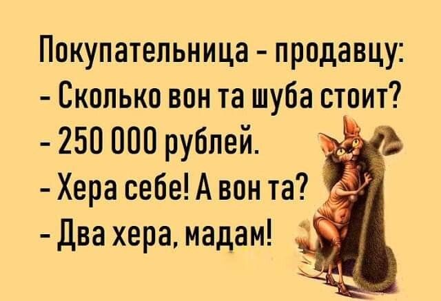 Покупатепьница продавцу Сколько вон та шуба стоит 250 000 рублей Хера себе А вон та Два хера мадам Ч