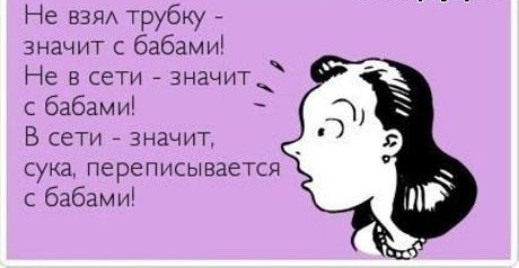 Не вам трубку значит с бабами Не в сети значит с бабами В сети значит сука переписывается бабами