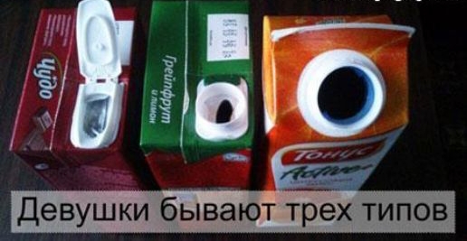 щ __ _ Девушки бывают тр Х типов