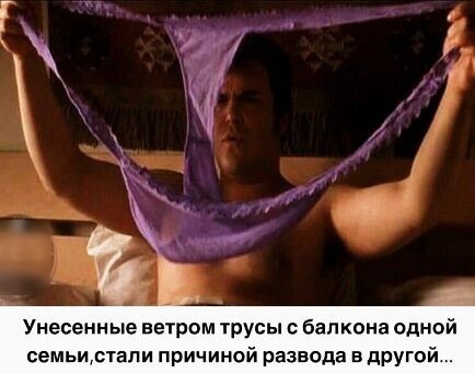 Унесенные ветром трусы балкона одной семьистапи причиной развода в другой