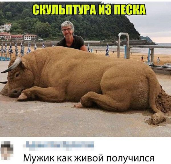 СКУЛЬПТУРА ИЗ ПЕВНА Мужик как живой получился