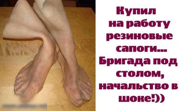купил на работу резиновые сапоги Бригада под столом начальство в шоке
