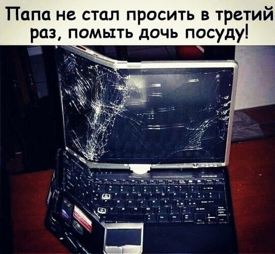 Папа не стал просить в третий раз помыть дочь посуду