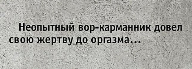 Неопытный ёор карманник довел свою жертву до оршзма