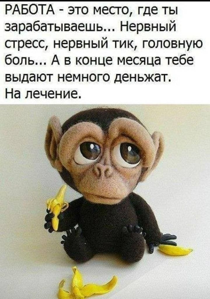 РАБОТА это место где ты зарабатываешь Нервный сгресс нервный тик головную боль А в конце месяца тебе выдают немного деньжат На лечение