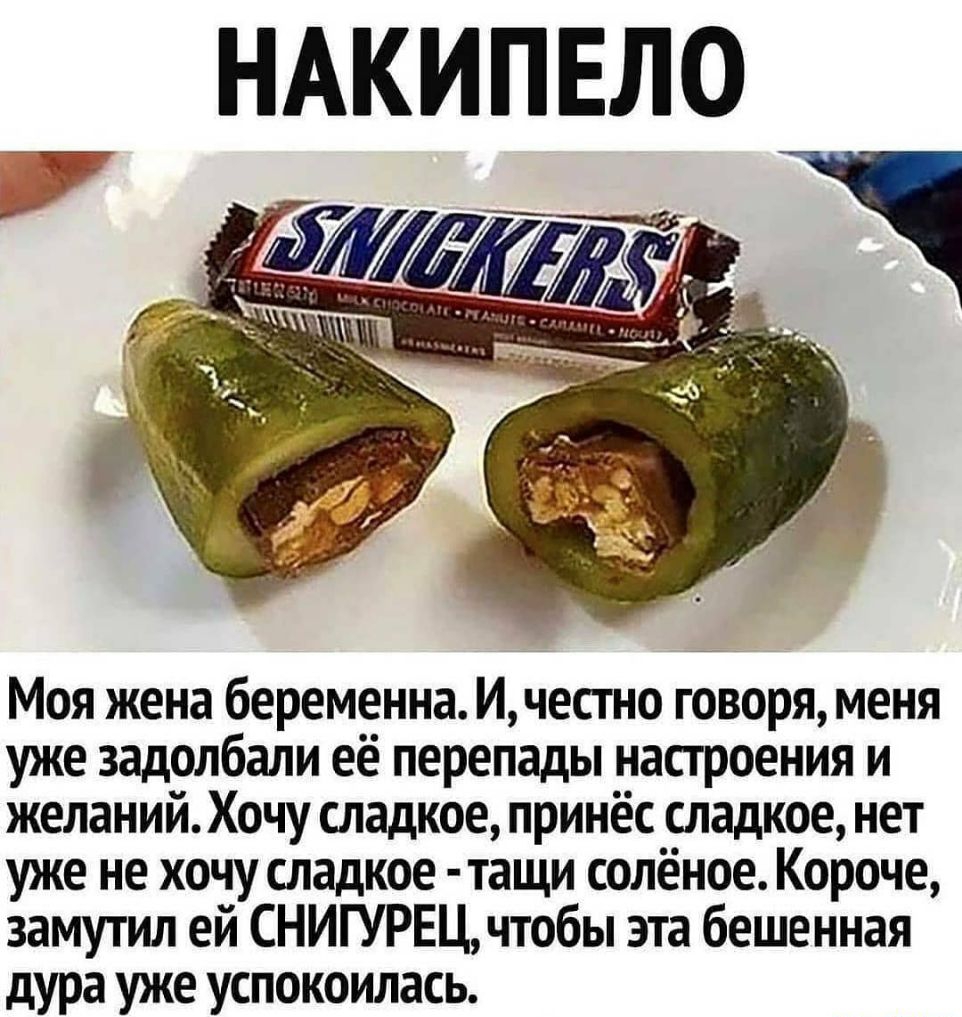 НАКИПЕЛО Моя жена беременна И честно говоря меня уже задолбали её перепады настроения и желаний Хочу сладкое принёс сладкое нет уже не хочу сладкое тащи солёное Короче замутил ей СНИГУРЕЦ чтобы эта бешенная дура уже успокоилась