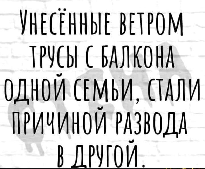 Уныгнныъ втом хщы вдлконд однои ЕМЬИ или пгичинои РАЗВОДА вшчгои