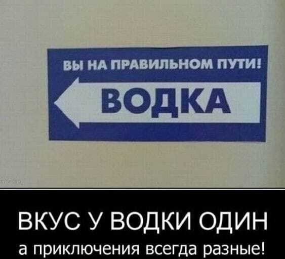 ВКУС У ВОДКИ ОДИН а приключения всегда разные