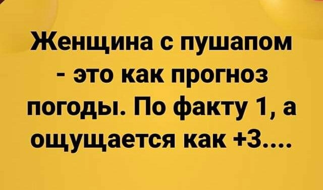 Женщина с пушапом это как прогноз погоды По факту 1 а ощуЩается как 3