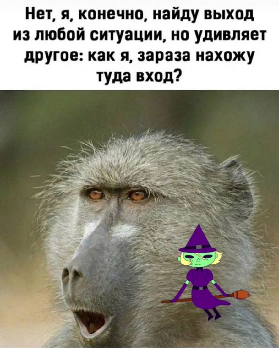 Нет я конечно найду выход из любой ситуации но удивляет другое как я зараза нахожу туда вход