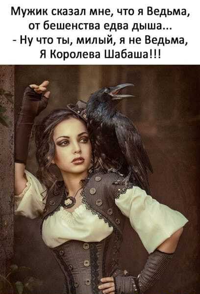 Мужик сказал мне что я Ведьма от бешенства едва дыша Ну что ты милый я не Ведьма Я Королева Шабаша