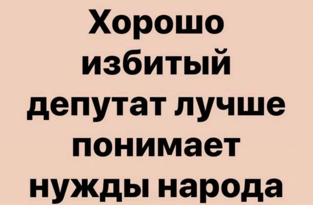 Хорошо избитый депутат лучше понимает нужды народа