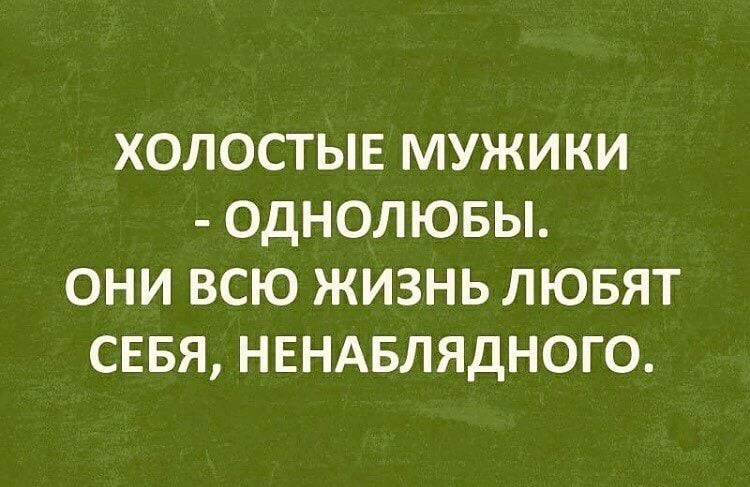 холостые мужики однолювы они всю жизнь лювят сввя нвндвлядного