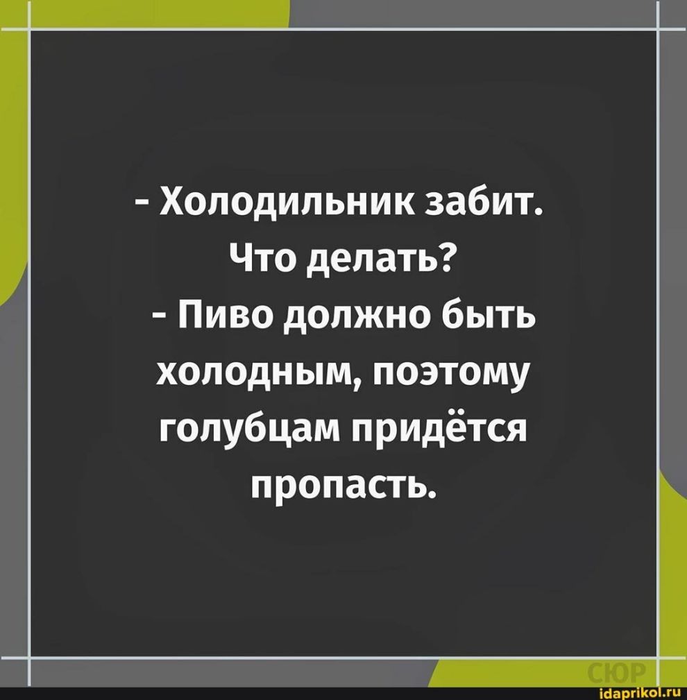 Холодильник забит Что делать Пиво должно быть холодным поэтому голубцам придётся пропасть