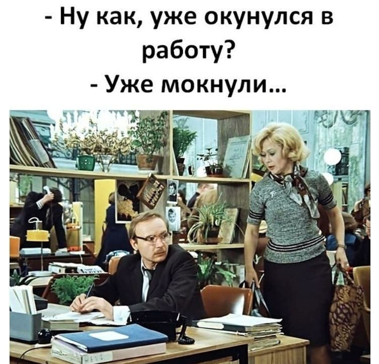 Ну как уже окунулся в работу Уже мокнули