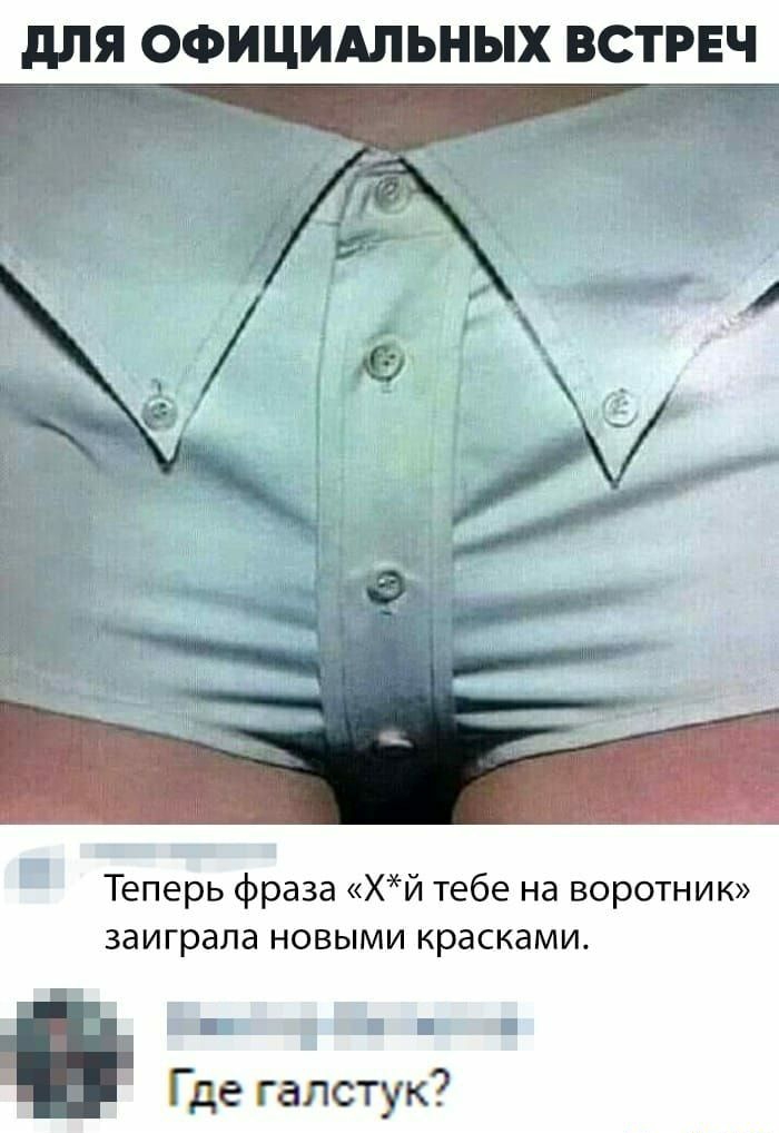 для ОФИЦИАЛЬНЫХ ВСТРЕЧ Теперь фраза хй тебе на воротник заиграла новыми красками Ш Где галстук