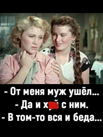 за От меня муж ушёл да их_ с ним В том то вся и беда