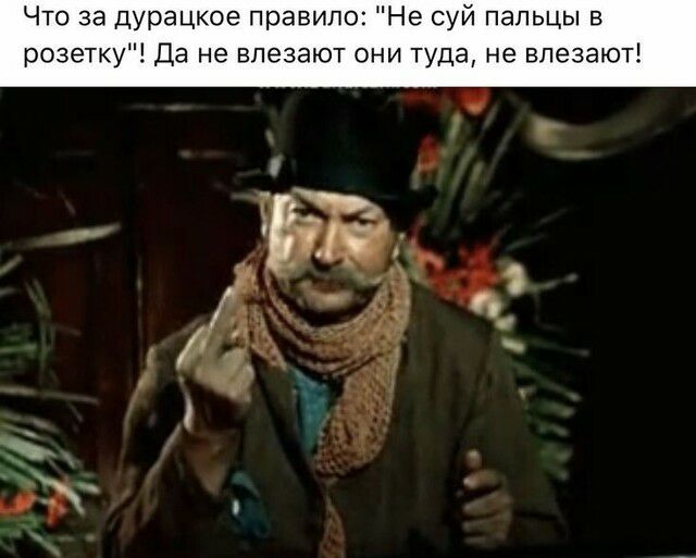 Что за дурацкое правило Не суй пальцы в розетку Да не влезают они туда не влезают