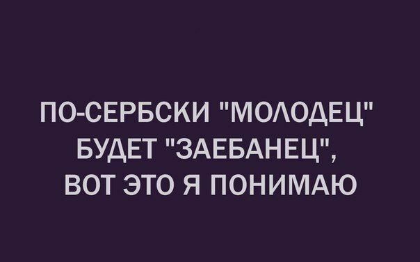 ПО СЕРБСКИ МООДЕЦ БУДЕТ ЗАЕБАНЕЦ ВОТ ЭТО Я ПОНИМАЮ