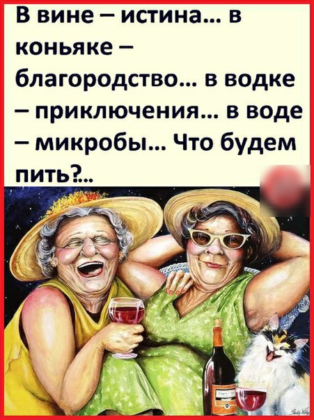 В вине истина в коньяке благородство в водке приключения в воде микробы Что будем