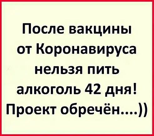 После вакцины от Коронавируса нельзя пить алкоголь 42 дня Проект обречён