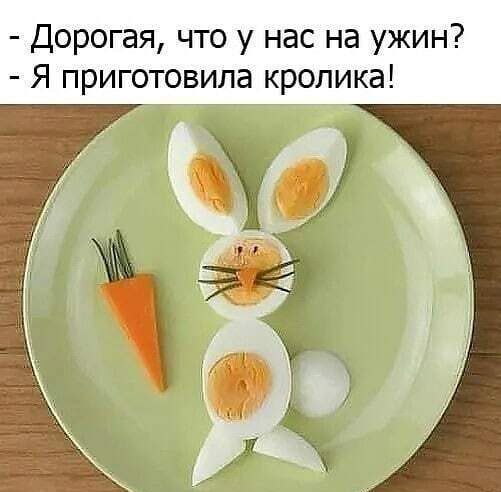 Дорогая что у нас на ужин Я приготовила кролика