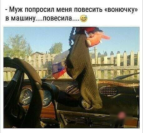 Муж попросил меня повесить вонючку в машину повесилае