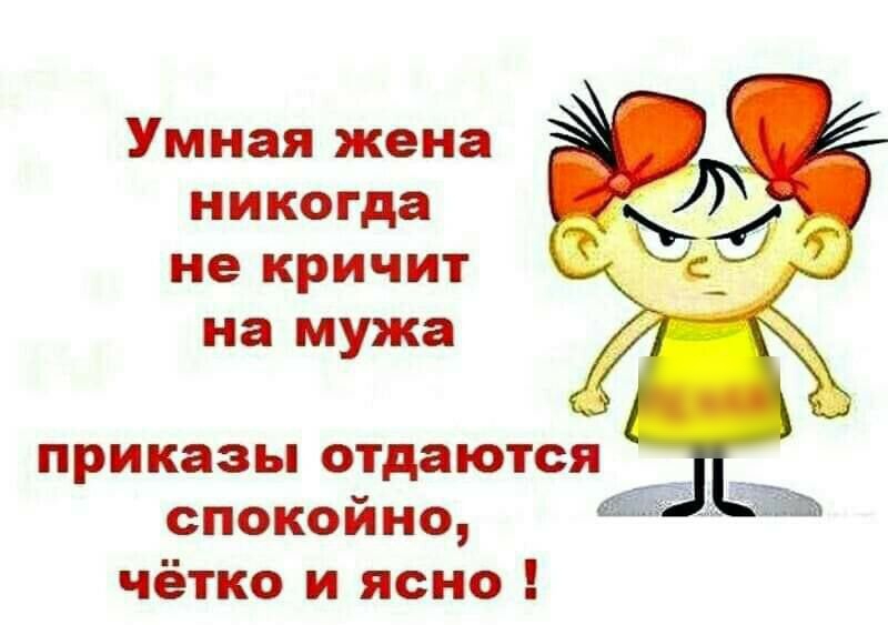 Умная жена никогда не кричит на мужа приказы отдаются спокойно чётко и ясно