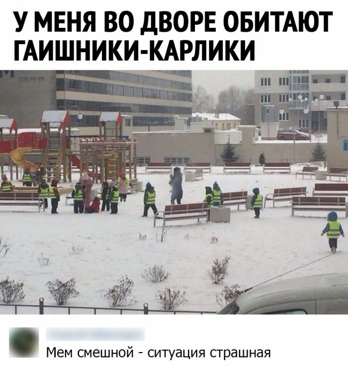 У МЕНЯ ВО ДВОРЕ ОБИТАЮТ ГАИШНИКИ КАРЛИКИ Мем смешной ситуация страшная