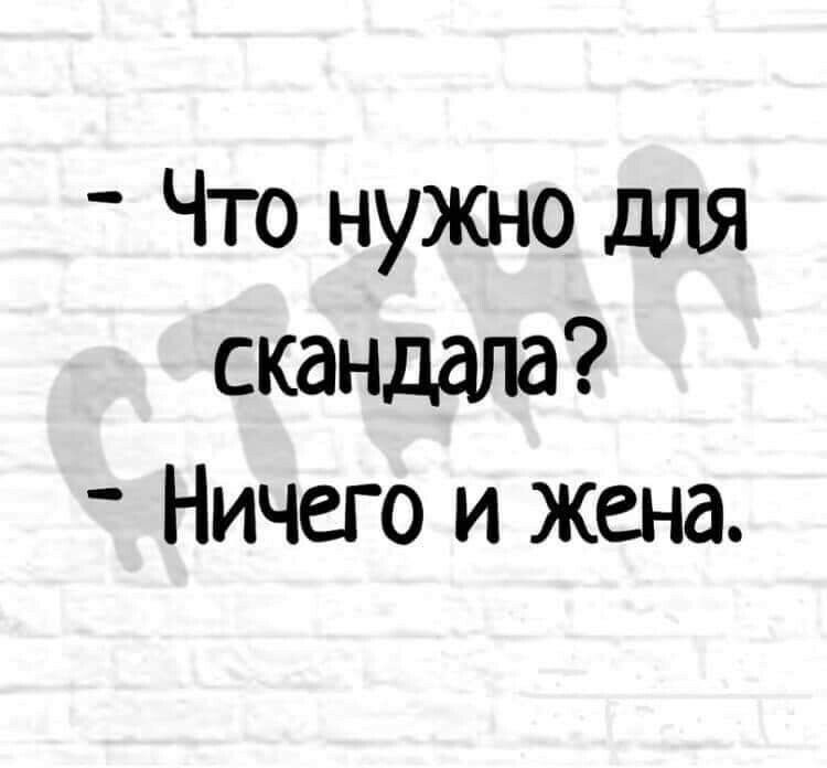 Что нужно для скандала Ничего и жена