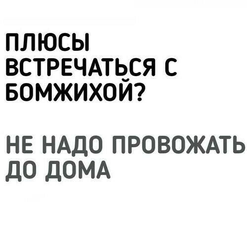 плюсы встрвчдтьря с вомжихот НЕ НАДО ПРОВОЖАТЬ ДО дОМА