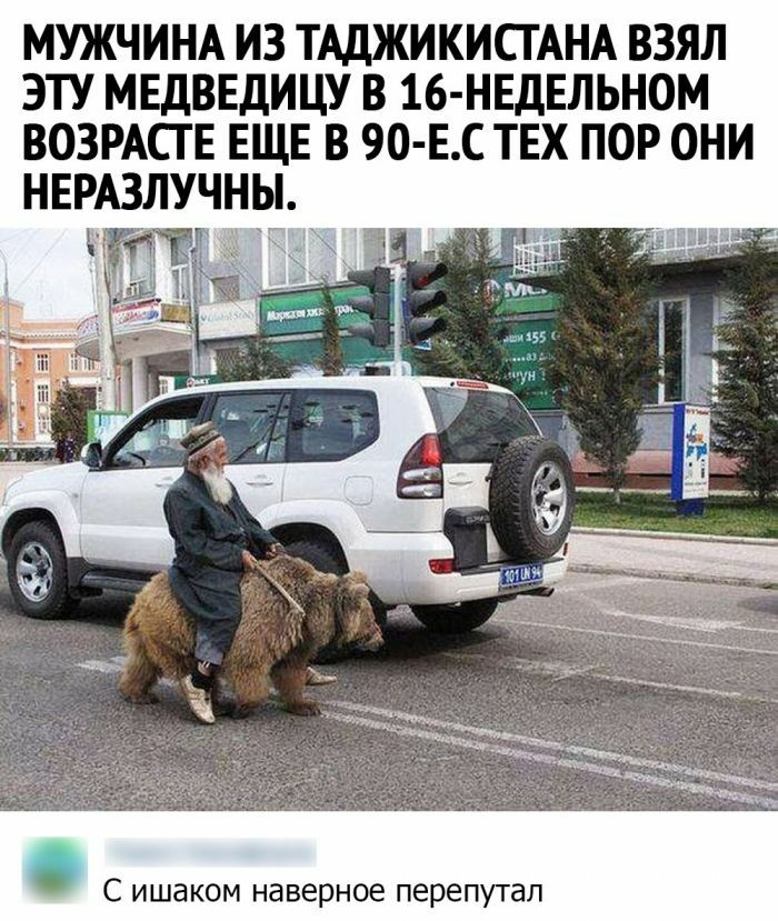 МУЖЧИНА ИЗ ТАДЖИКИСТАНА ВЗЯЛ ЭТУ МЕДВЕДИЦУ В 16 НЕДЕЛЬН0М ВОЗРАСТ Е ЕЩЕ В 90 ЕС ТЕХ ПОР ОНИ НЕРАЗЛУЧНЫ С ишаком наверное перепутал