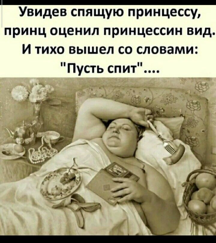 _ Увидев спящую принцессу принц оценил принцессин вид И тихо вышел со словами Пусть спит