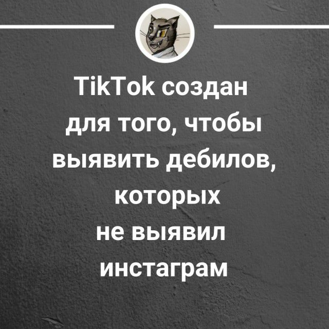 ТіКТоК создан для того чтобы выявить дебилов которых не выявил инстаграм