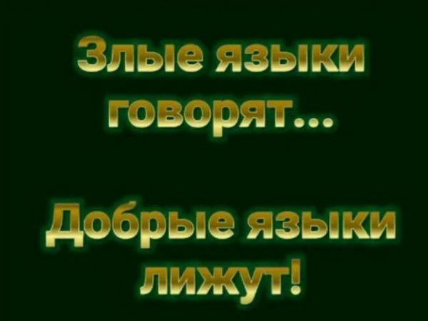 Злые языки говорят добрые языки лижут