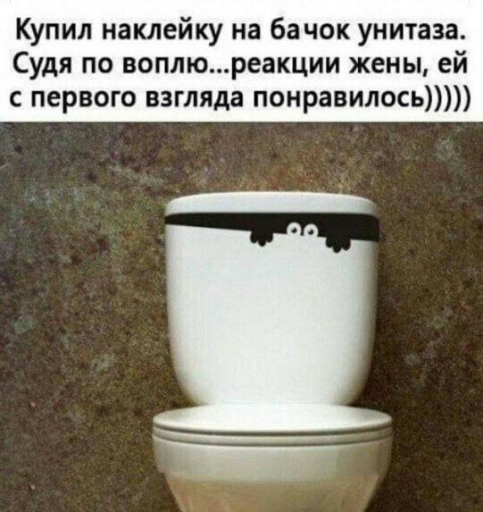 Купил наклейку на бачок унитаза Судя по воплюреакции жены ей с первого взгляда понравилось
