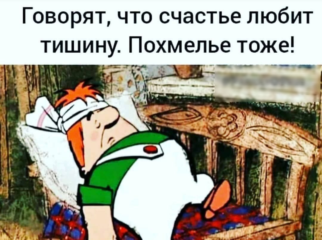 Говорят что счастье любит тишину Похмелье тоже