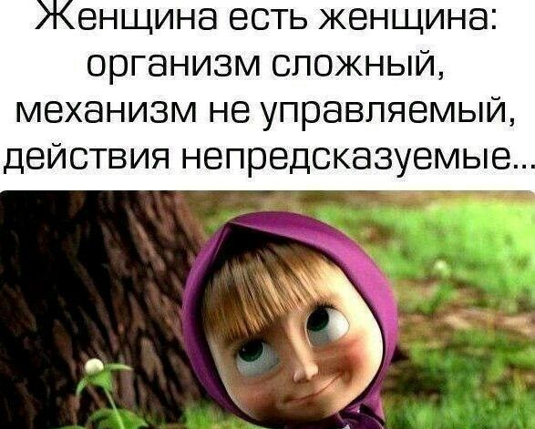 енщина есть женщина организм сложный механизм не управляемый действия непредсказуемые