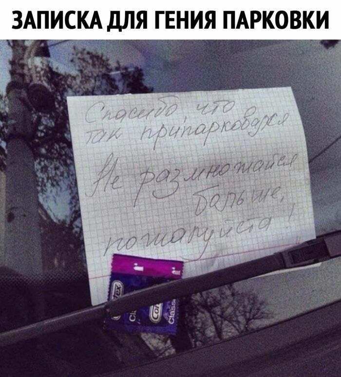 ЗАПИСКА ДЛЯ ГЕНИЯ ПАРКОВКИ
