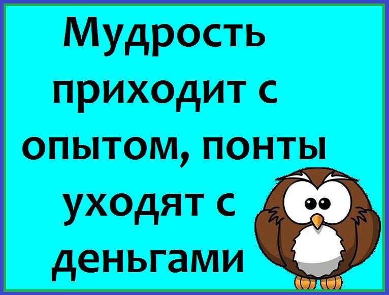 Мудрость приходитс опытом понты уходятс деньгами